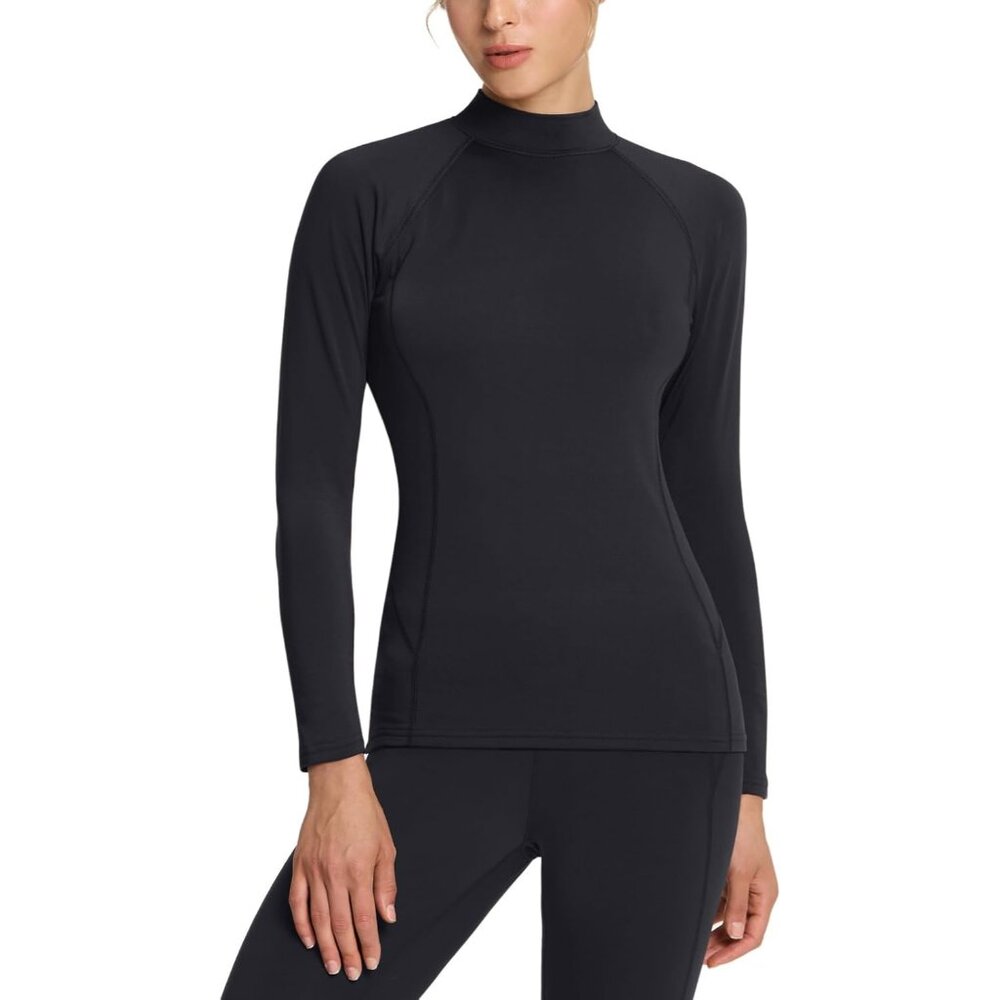 Lightweight Women's Compression Thermal Shirt - Fleece Lined For Winter Comfort